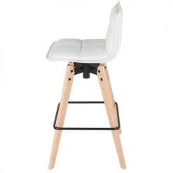 Zago Chaises Et Tabourets De Bar Chaise De Bar Design Blanche Imitation Cuir -Bancs Soldes chaise de bar design blanche imitation cuir 2