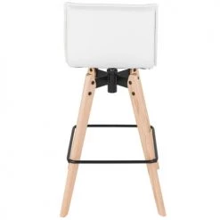 Zago Chaises Et Tabourets De Bar Chaise De Bar Design Blanche Imitation Cuir -Bancs Soldes chaise de bar design blanche imitation cuir 4