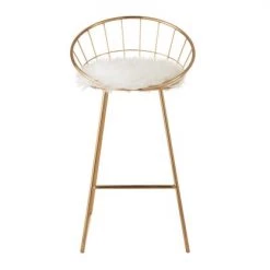 Meubles & Design Chaises Et Tabourets De Bar Chaise De Bar Design En Métal Doré -Bancs Soldes chaise de bar design en metal dore 2