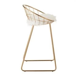 Meubles & Design Chaises Et Tabourets De Bar Chaise De Bar Design En Métal Doré -Bancs Soldes chaise de bar design en metal dore 3