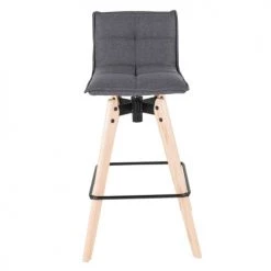 Zago Chaises Et Tabourets De Bar Chaise De Bar Design Grise En Tissu Piétement Chêne -Bancs Soldes chaise de bar design grise en tissu pietement chene 2