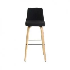 Zago Chaises Et Tabourets De Bar Chaise De Bar Design Tissu Gris Foncé Et Pieds Bois Clair