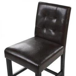 Beliani Chaises Et Tabourets De Bar Chaise De Bar En Cuir Brun -Bancs Soldes chaise de bar en cuir brun 4