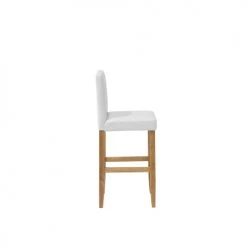 Beliani Chaises Et Tabourets De Bar Chaise De Bar En Cuir PU Blanc Crème -Bancs Soldes chaise de bar en cuir pu blanc creme 3