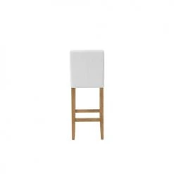 Beliani Chaises Et Tabourets De Bar Chaise De Bar En Cuir PU Blanc Crème -Bancs Soldes chaise de bar en cuir pu blanc creme 4