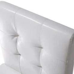 Beliani Chaises Et Tabourets De Bar Chaise De Bar En Cuir PU Blanc Crème -Bancs Soldes chaise de bar en cuir pu blanc creme 5