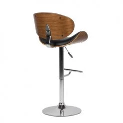 Beliani Chaises Et Tabourets De Bar Chaise De Bar En Cuir PU Et Bois Naturel -Bancs Soldes chaise de bar en cuir pu et bois naturel 4