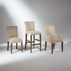 Robin Des Bois Chaises Et Tabourets De Bar Chaise De Bar En Lin H115 Cm -Bancs Soldes chaise de bar en lin h115 cm 5