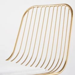 Maisons Du Monde Chaises Et Tabourets De Bar Chaise De Bar En Métal Doré Et Coton Blanc H76 -Bancs Soldes chaise de bar en metal dore et coton blanc h76 1000 10 40 199505 4