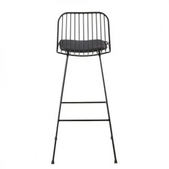 Maisons Du Monde Chaises Et Tabourets De Bar Chaise De Bar En Métal Et Coton Noirs H76 -Bancs Soldes chaise de bar en metal et coton noirs h76 1000 9 39 199504 3