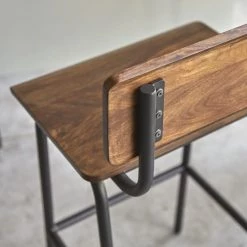 Tikamoon Chaises Et Tabourets De Bar Chaise De Bar En Palissandre Massif Et Métal -Bancs Soldes chaise de bar en palissandre massif et metal 2