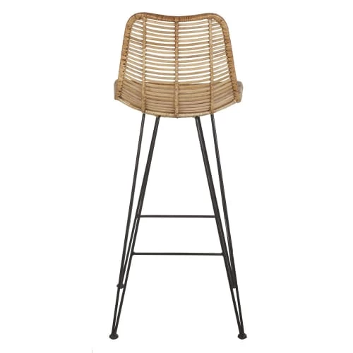 Maisons Du Monde Chaises Et Tabourets De Bar Chaise De Bar En Rotin Et Métal Noir H75 5 Maisons Du Monde Chaises Et Tabourets De Bar Chaise De Bar En Rotin Et Métal Noir H75 – Image 3