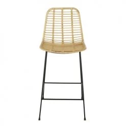 Maisons Du Monde Chaises Et Tabourets De Bar Chaise De Bar En Rotin Et Métal Noir H77 -Bancs Soldes chaise de bar en rotin et metal noir h77 1000 5 21 219781 2