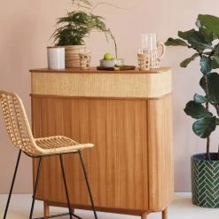 Maisons Du Monde Chaises Et Tabourets De Bar Chaise De Bar En Rotin Et Métal Noir H77 -Bancs Soldes chaise de bar en rotin et metal noir h77 1000 5 21 219781 6