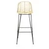 Zago Chaises Et Tabourets De Bar Chaise De Bar En Rotin Naturel Et Pieds épingles Métal -Bancs Soldes chaise de bar en rotin naturel et pieds epingles metal