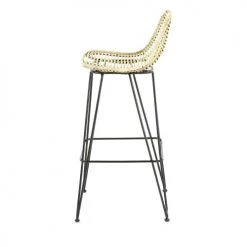 Zago Chaises Et Tabourets De Bar Chaise De Bar En Rotin Naturel Et Pieds épingles Métal -Bancs Soldes chaise de bar en rotin naturel et pieds epingles metal 2