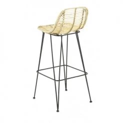 Zago Chaises Et Tabourets De Bar Chaise De Bar En Rotin Naturel Et Pieds épingles Métal -Bancs Soldes chaise de bar en rotin naturel et pieds epingles metal 3