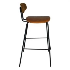 Meubles & Design Chaises Et Tabourets De Bar Chaise De Bar En Simili Et Métal Noir Camel -Bancs Soldes chaise de bar en simili et metal noir camel 2