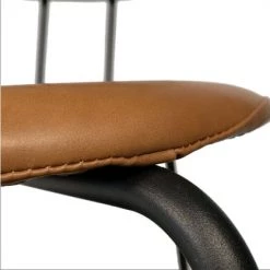 Meubles & Design Chaises Et Tabourets De Bar Chaise De Bar En Simili Et Métal Noir Camel -Bancs Soldes chaise de bar en simili et metal noir camel 3