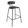 Meubles & Design Chaises Et Tabourets De Bar Chaise De Bar En Simili Et Métal Noir Gris -Bancs Soldes chaise de bar en simili et metal noir gris