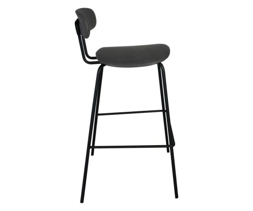 Meubles & Design Chaises Et Tabourets De Bar Chaise De Bar En Simili Et Métal Noir Gris 5 Meubles & Design Chaises Et Tabourets De Bar Chaise De Bar En Simili Et Métal Noir Gris – Image 3