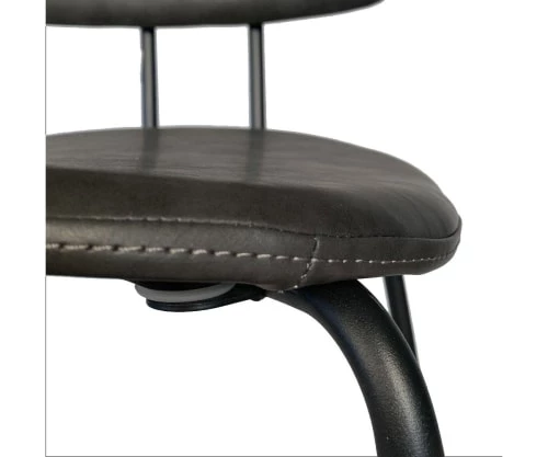 Meubles & Design Chaises Et Tabourets De Bar Chaise De Bar En Simili Et Métal Noir Gris 6 Meubles & Design Chaises Et Tabourets De Bar Chaise De Bar En Simili Et Métal Noir Gris – Image 4