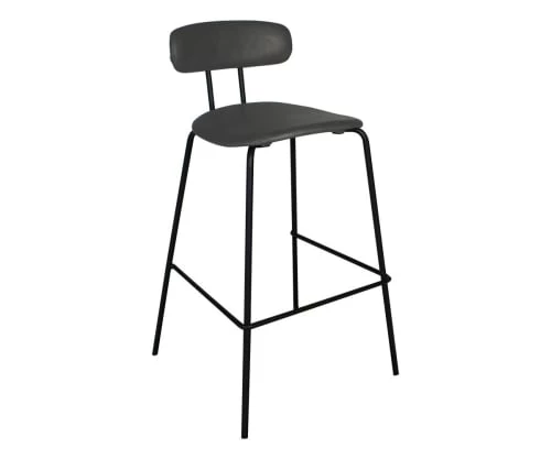 Meubles & Design Chaises Et Tabourets De Bar Chaise De Bar En Simili Et Métal Noir Gris 3 Meubles & Design Chaises Et Tabourets De Bar Chaise De Bar En Simili Et Métal Noir Gris