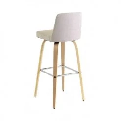 Zago Chaises Et Tabourets De Bar Chaise De Bar En Tissu Beige Piétement Bois Clair -Bancs Soldes chaise de bar en tissu beige pietement bois clair 4
