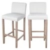 Rendez Vous Déco Chaises Et Tabourets De Bar Chaise De Bar En Tissu Blanc Et Pieds En Bois 75 Cm (lot De 2) -Bancs Soldes chaise de bar en tissu blanc et pieds en bois 75 cm lot de 2