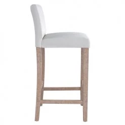 Rendez Vous Déco Chaises Et Tabourets De Bar Chaise De Bar En Tissu Blanc Et Pieds En Bois 75 Cm (lot De 2) -Bancs Soldes chaise de bar en tissu blanc et pieds en bois 75 cm lot de 2 5