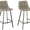 Hellin Chaises Et Tabourets De Bar Chaise De Bar En Tissu Et En Métal Noir ( Lot De 2)