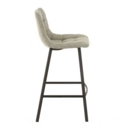 Hellin Chaises Et Tabourets De Bar Chaise De Bar En Tissu Et En Métal Noir ( Lot De 2) -Bancs Soldes chaise de bar en tissu et en metal noir lot de 2 4