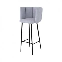 Rendez Vous Déco Chaises Et Tabourets De Bar Chaise De Bar En Tissu Gris Clair 75 Cm (lot De 2) -Bancs Soldes chaise de bar en tissu gris clair 75 cm lot de 2 5