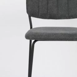 White Label Chaises Et Tabourets De Bar Chaise De Bar En Tissu Gris Foncé -Bancs Soldes chaise de bar en tissu gris fonce 4