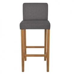 Rendez Vous Déco Chaises Et Tabourets De Bar Chaise De Bar En Tissu Gris Foncé Et Pieds En Bois 75 Cm (lot De 2) -Bancs Soldes chaise de bar en tissu gris fonce et pieds en bois 75 cm lot de 2 4