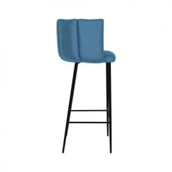Rendez Vous Déco Chaises Et Tabourets De Bar Chaise De Bar En Velours Bleu 75 Cm (lot De 2) -Bancs Soldes chaise de bar en velours bleu 75 cm lot de 2 3