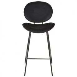 Maisons Du Monde Chaises Et Tabourets De Bar Chaise De Bar En Velours Et Métal Noirs H73 -Bancs Soldes chaise de bar en velours et metal noirs h73 1000 11 35 197942 2