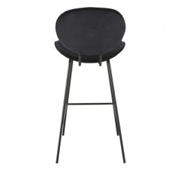 Maisons Du Monde Chaises Et Tabourets De Bar Chaise De Bar En Velours Et Métal Noirs H73 -Bancs Soldes chaise de bar en velours et metal noirs h73 1000 11 35 197942 3