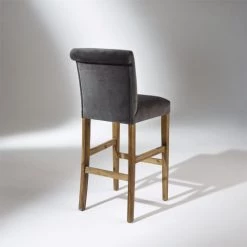 Robin Des Bois Chaises Et Tabourets De Bar Chaise De Bar En Velours H115cm -Bancs Soldes chaise de bar en velours h115cm 3