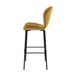 Rendez Vous Déco Chaises Et Tabourets De Bar Chaise De Bar En Velours Jaune Curry 75 Cm (lot De 2) -Bancs Soldes chaise de bar en velours jaune curry 75 cm lot de 2 3