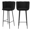 Rendez Vous Déco Chaises Et Tabourets De Bar Chaise De Bar En Velours Noir 75 Cm (lot De 2) -Bancs Soldes chaise de bar en velours noir 75 cm lot de 2