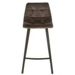 Hellin Chaises Et Tabourets De Bar Chaise De Bar En Velours Peau De Pêche Et En Métal Noir ( Lot De 2) -Bancs Soldes chaise de bar en velours peau de peche et en metal noir lot de 2 14