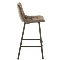 Hellin Chaises Et Tabourets De Bar Chaise De Bar En Velours Peau De Pêche Et En Métal Noir ( Lot De 2) -Bancs Soldes chaise de bar en velours peau de peche et en metal noir lot de 2 15