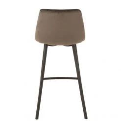 Hellin Chaises Et Tabourets De Bar Chaise De Bar En Velours Peau De Pêche Et En Métal Noir ( Lot De 2) -Bancs Soldes chaise de bar en velours peau de peche et en metal noir lot de 2 16