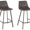 Hellin Chaises Et Tabourets De Bar Chaise De Bar En Velours Peau De Pêche Et En Métal Noir ( Lot De 2) -Bancs Soldes chaise de bar en velours peau de peche et en metal noir lot de 2 18