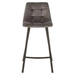 Hellin Chaises Et Tabourets De Bar Chaise De Bar En Velours Peau De Pêche Et En Métal Noir ( Lot De 2) -Bancs Soldes chaise de bar en velours peau de peche et en metal noir lot de 2 22