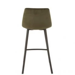 Hellin Chaises Et Tabourets De Bar Chaise De Bar En Velours Peau De Pêche Et En Métal Noir ( Lot De 2) -Bancs Soldes chaise de bar en velours peau de peche et en metal noir lot de 2 4