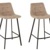 Hellin Chaises Et Tabourets De Bar Chaise De Bar En Velours Peau De Pêche Et En Métal Noir ( Lot De 2) -Bancs Soldes chaise de bar en velours peau de peche et en metal noir lot de 2 6
