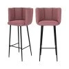 Rendez Vous Déco Chaises Et Tabourets De Bar Chaise De Bar En Velours Rose 75 Cm (lot De 2) -Bancs Soldes chaise de bar en velours rose 75 cm lot de 2