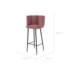 Rendez Vous Déco Chaises Et Tabourets De Bar Chaise De Bar En Velours Rose 75 Cm (lot De 2) -Bancs Soldes chaise de bar en velours rose 75 cm lot de 2 2
